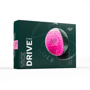 Vice Golf Vice Drive Golf Balls 12pk - Pink: Polybutadiene Core, Ionomer Shell - 1 of 4