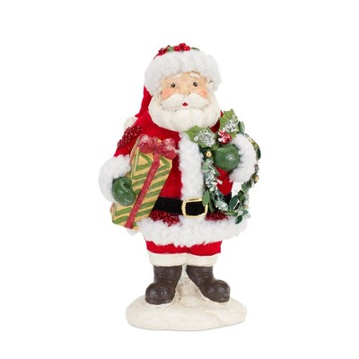 Classic Red and White Santa Figurine Set with Paper Pulp