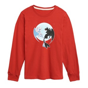 Boys' - How to Train Your Dragon - Night And Light Moon Long Sleeve Graphic T-Shirt - 1 of 4