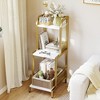 Gold Bookshelf,3 Tier Bookcase, Small Bookshelf for Small Spaces - 3 of 4