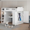 Twin/Full Size Loft Bed with Desk, Wardrobes, Drawers and 4 Shelves - ModernLuxe - 2 of 4