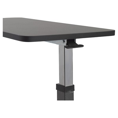 Adjustable Height Silver Vein Overbed Table with Walnut Top