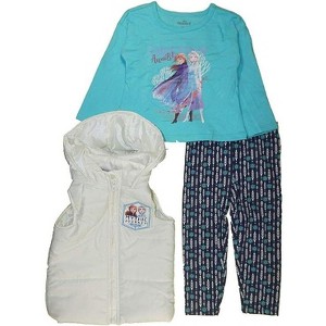 Disney Frozen Toddler Girls 3-Piece Shirt, Vest and Legging Sets - 1 of 3