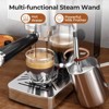 Kismile 9 Bar Espresso Machine with Steam Frother - Compact Stainless Steel Coffee Machine for Latte and Cappuccino, Customizable Brewing Time Modes - 4 of 4