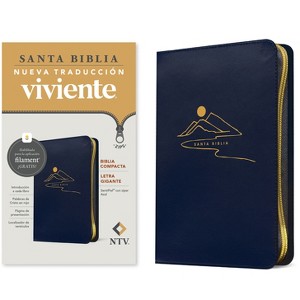 Biblia Compacta Ntv, Letra Gigante de Zíper Con Filament (Sentipiel, Azul, Letra Roja) - Large Print (Leather Bound) - 1 of 1