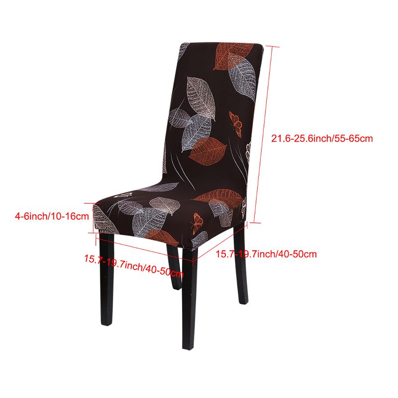 PiccoCasa Elastic Washable Dining Chair Slipcover Coffee 20"x20" 1 Pc, 3 of 8