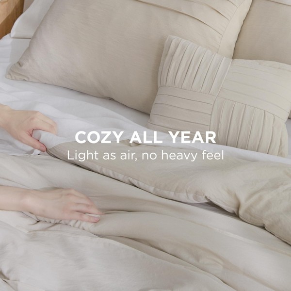 Set de Edredón de 3-4 Piezas Bedsure, Ropa de Cama con Pliegues Fruncidos Certificada OEKO-TEX, Suave y Acogedora para Todo el Año para Decoración de Dormitorio 3