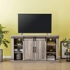 Sliding Doors Electric Fireplace TV Stand for TVs up to 60" Antique Gray Oak - Home Essentials: MDF & Nickel Hardware, Cable Management - 3 of 4