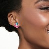 Ross-Simons 6.5-7mm Cultured Pearl and Multicolored Enamel Flamingo Floatie Gnome Earrings in Sterling Silver - 2 of 4