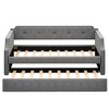 Whisen Twin Size Upholstered Daybed with Trundle, Wood Slat Support, Upholstered Frame Sofa Bed - 2 of 4