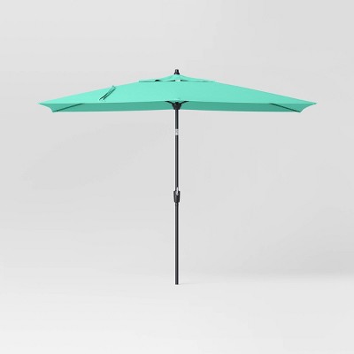 6'x10' Rectangular Outdoor Patio Market Umbrella with Black Pole - Threshold™