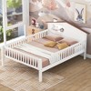 TIRAMISUBEST Twin/Full Size Wood Platform Bed with House-shaped Headboard, LED and Built-in Storage, Modern Bed Frame with Guardrails - 3 of 4
