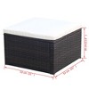 vidaXL Footstool Ottoman Poly Rattan 20.9"x20.9"x11.8" Brown - 4 of 4