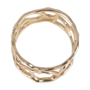 Unique Bargains Napkin Rings Simple Openwork Lines Alloy 1 Pc - 1 of 3