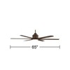 65" Casa Vieja Ultra Breeze Modern Indoor Outdoor Ceiling Fan with Dimmable LED Light Remote Control Oil Rubbed Bronze Wet Rated for Patio Exterior - image 4 of 4