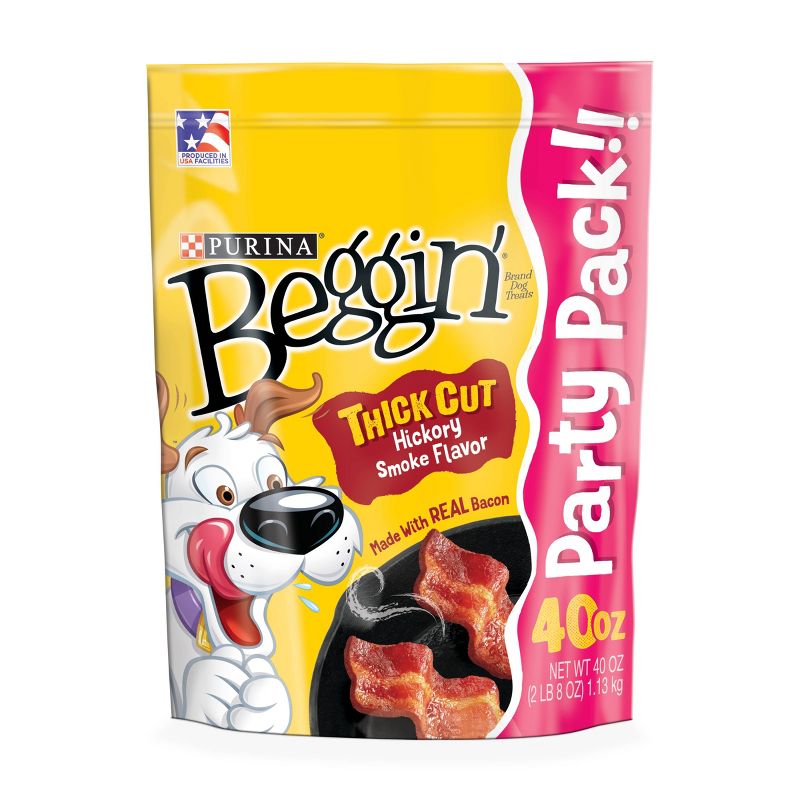 Beggin&#39; Strips Thick Cut Hickory Bacon, Pork &#38; Beef Chewy Dog Treats - 40oz, 1 of 9