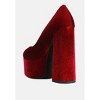 Old Novelty Platform Heel Velvet Pumps - 3 of 4