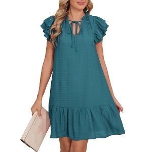 slim fit dress slacks Saltwater Swirl Long Flowy Dress - Handmade & Fair Trade - Blue main image 1