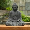 LuxenHome 17" H Gray MgO Meditating Buddha Garden Outdoor Statue - 4 of 4