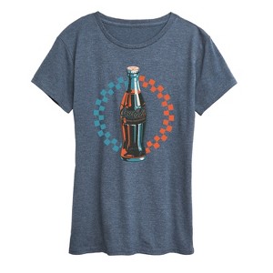 Women's - Coca-cola - Coke Bottle Checks Short Sleeve Graphic T-Shirt - 1 of 4