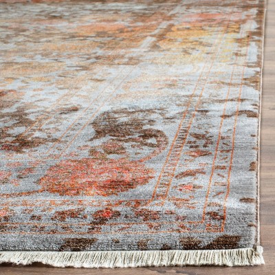 Vintage Persian Brown and Multicolor Synthetic Area Rug, 9' x 11'7"