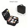 Racxily Large Capacity Travel Makeup Bag with Adjustable Dividers - Portable Oxford Cloth Makeup Storage Box, Black - 2 of 4