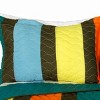 Slickblue 3 Piece Full/Queen, Soft Vermicelli Quilted Quilt and Shams, Quilt Set, Vertical Stripes, 9 Options - 2 of 4
