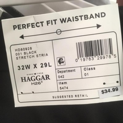 Haggar H26 Men's Premium Stretch Straight Fit Trousers - Dark Gray ...