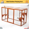 Sandinrayli Outdoor Cat House, Wood Cat Catio with Sunshine Panel, Orange - 3 of 4