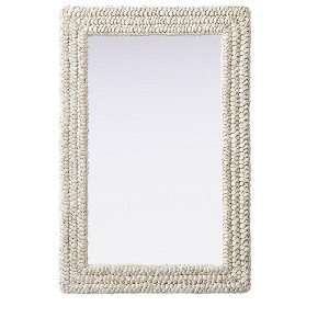 Elegant Lighting Rectangle Cornhusk Mirror 24x36 in Linen White - 1 of 4