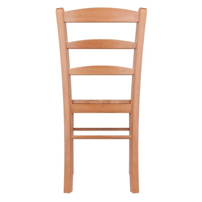 Mid-Century Modern Light Oak Ladderback Side Chair Set