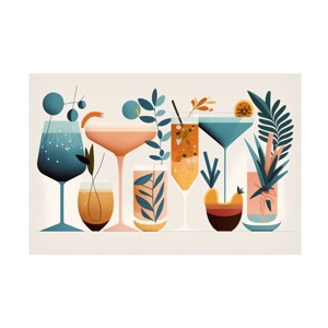 Canvas Wall Art - Ray Heere 'Mid Century Cocktails And Drinks 1' Wall Art for Living Room, Bedroom, or Office Décor by Trademark Fine Art - 32 x 22 - 1 of 4