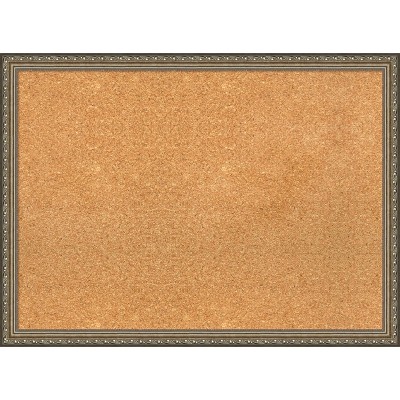 Amanti Art Natural Cork Board Wood Framed Parisian Silver Bulletin Board 30  In. X 22 In. : Target