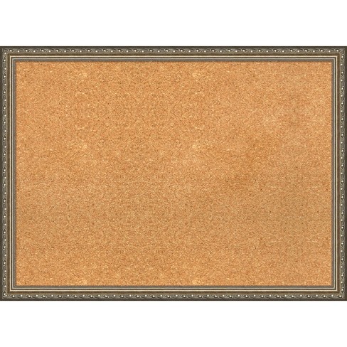 Amanti Art Natural Cork Board Wood Framed Parisian Silver Bulletin ...