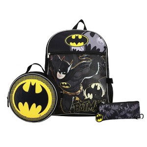 DC Comic Book Batman Symbol 5-Piece Backpack Accessory Set for boys - 1 of 4