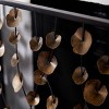 Modern Metal Rectangle Fireplace Screen Gold - Olivia & May: 3-Panel, 32" High, Decorative Leaf Overlay - 3 of 4