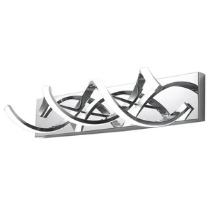 Dewdrop Contemporary 2 Light LED Vanity Light Wave Curve Chrome Bathroom Lighting Fixture ETL Listed for Mirror Over Sink - 1 of 4