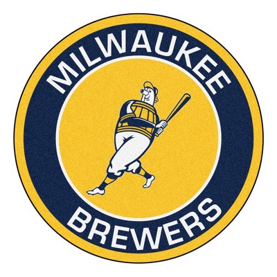 MLB Milwaukee Brewers 27"x27" Barrell Man Logo Roundel Rug