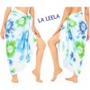 LA LEELA Women's Wrap Sarong Cover up Swimwear Wraps One Size Ivory Tie Dye - 3 of 4