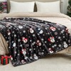Grey Christmas Throw Blanket - Soft Warm Cozy Fleece Winter Throw, Holiday Blanket with Snowman And Snowflake - 3 of 4