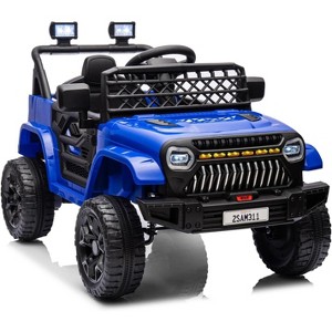 12V Kids Electric Ride-On Truck with Remote, Spring Suspension, LED Lights, Music & Battery Display, Dual 30W Motors - 1 of 4