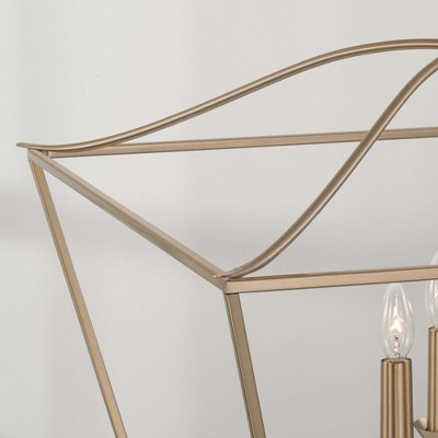 Grady 4-Light Matte Brass Pendant with Open-Air Frame