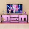 67 Inch Industrial TV Stand, Open Storage Shelves, Wooden Console Cabinet with Metal Frame, Modern Media Console Table, for Living Room - 4 of 4