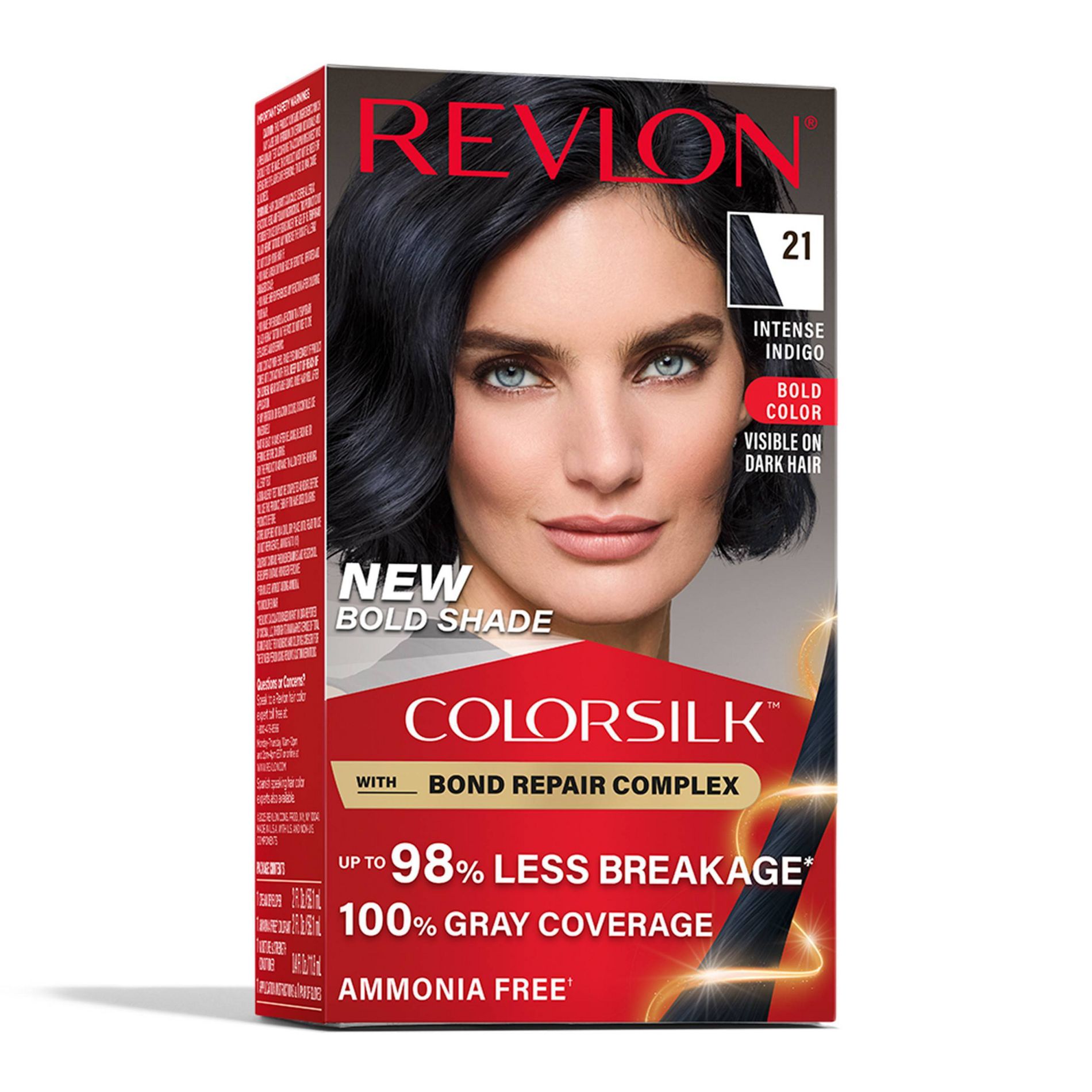 Revlon ColorSilk Permanent Hair Color with Bond Repair Complex - 21 Intense Indigo - 1 pack