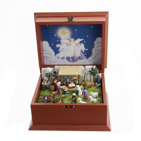 Kurt Adler 7.5-Inch Wooden Nativity Music Box