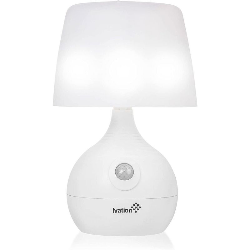 Ivation 12-LED Motion Sensing Small Table Lamp, Dual Color Range, White, 1 of 8