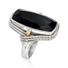 Ross-Simons Onyx Roped-Edge Ring in Sterling Silver With 18kt Gold Over Sterling - 3 of 4