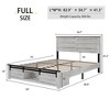 Okak Queen/Full Size Platform Bed Frame with Storage Cabinet & Charging Station,Farmhouse Wood Slats Design Master Bedroom Bed - 4 of 4