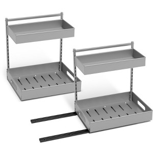 Sorbus 2-Tier Pull-Out Under Sink Organizer and Adhesive Tape - for Kitchen and Bathroom - 1 of 4