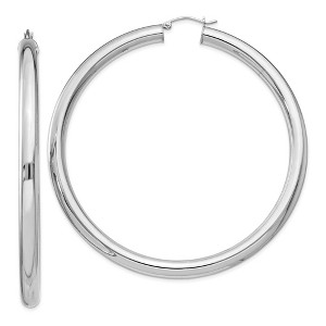 Black Bow Jewelry 5mm Sterling Silver, Extra Large Round Hoop Earrings, 70mm (2 3/4 In) - 1 of 4